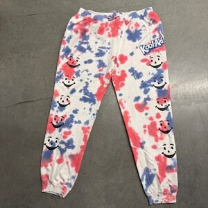 Kool-Aid Tie Dye Jogger Sweatpants Red Blue White Graphic Lounge Pants Womens